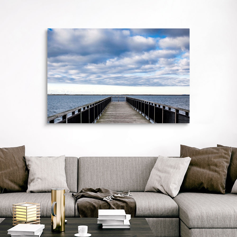 USA Western New York Buffalo Lake Erie Harborfront Pier Canvas Art Print