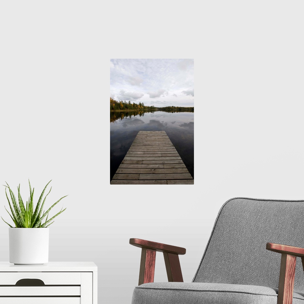 Lake of the Woods Ontario Dock Canada Poster Art Print Forest Home Decor 