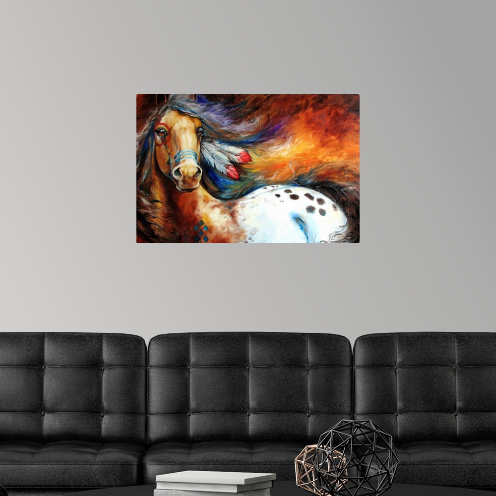 Horse Home Decor Spirit Indian Warrior Pony Poster Art Print 