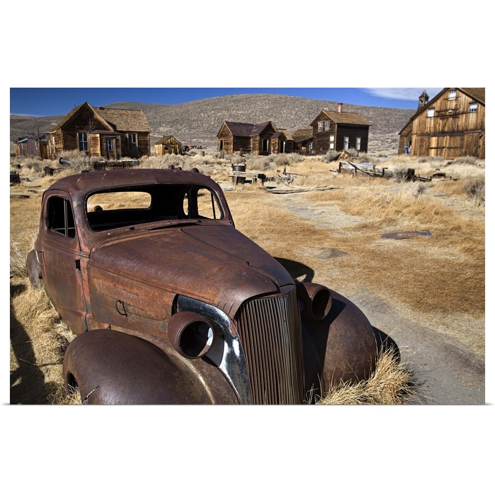 Download Old rusty car surrounded by abandoned Poster Art Print, Home Decor | eBay