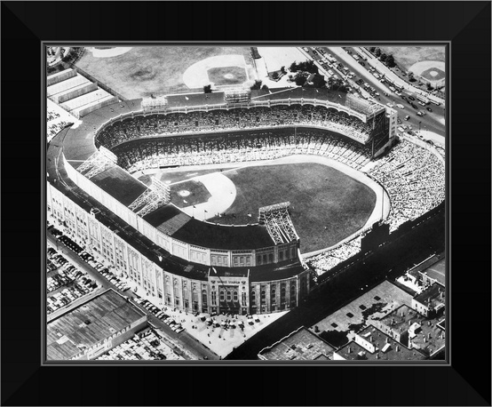 Yankee Stadium in the Bronx New York Black Framed Wall Art Print Baseball Home