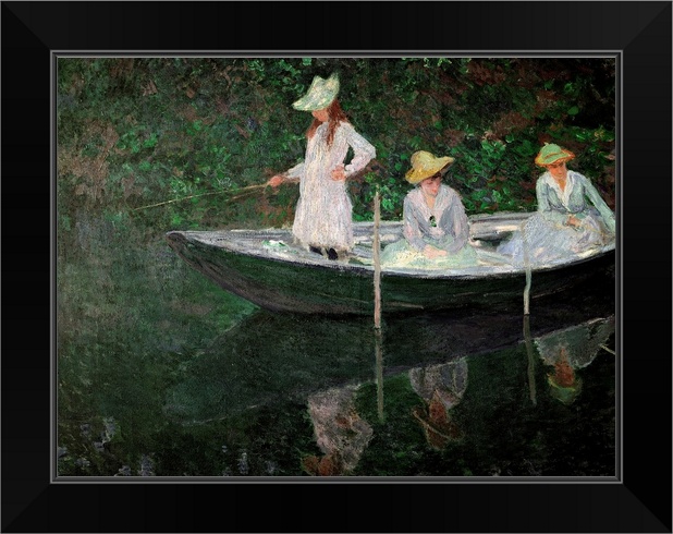 The Boat at Giverny c.1887 Black Framed Wall Art PrintHome Decor