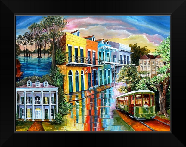 Bayou to the Big Easy Black Framed Wall Art Print New Orleans Home Decor