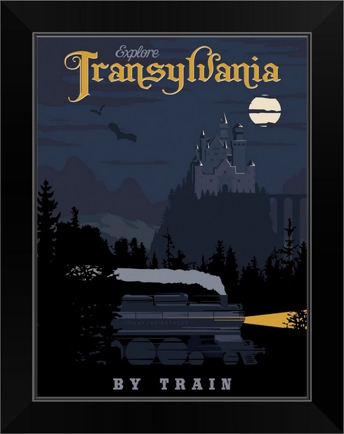 Transylvania Travel Black Framed Wall Art Print Fantasy Home Decor