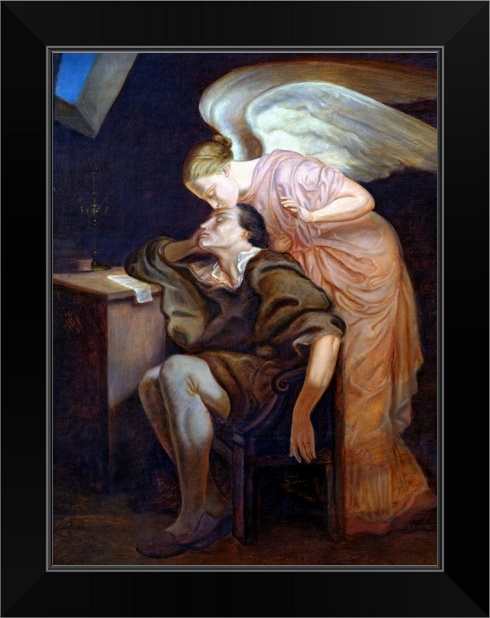 The Dream of the Poet or The Kiss of Black Framed Wall Art Print Angel Home