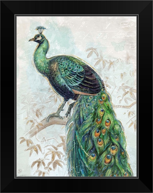 Classic Peacock Black Framed Wall Art Print Peacock Home Decor