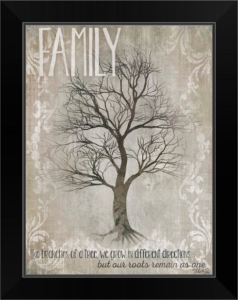 Family - Like Branches of a Tree Black Framed Wall Art Print Family Home Decor