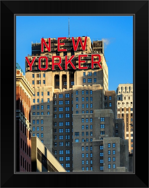 New York City - The New Yorker Black Framed Wall Art Print New York City Home