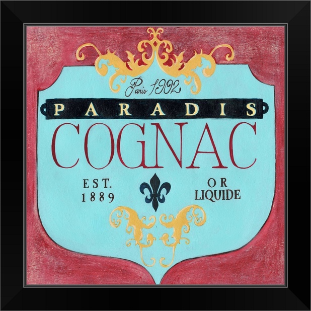 vintage liquor label iv black framed wall art print cocktail home