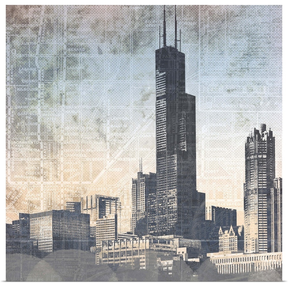 Chicago Skyline I Poster Print | eBay