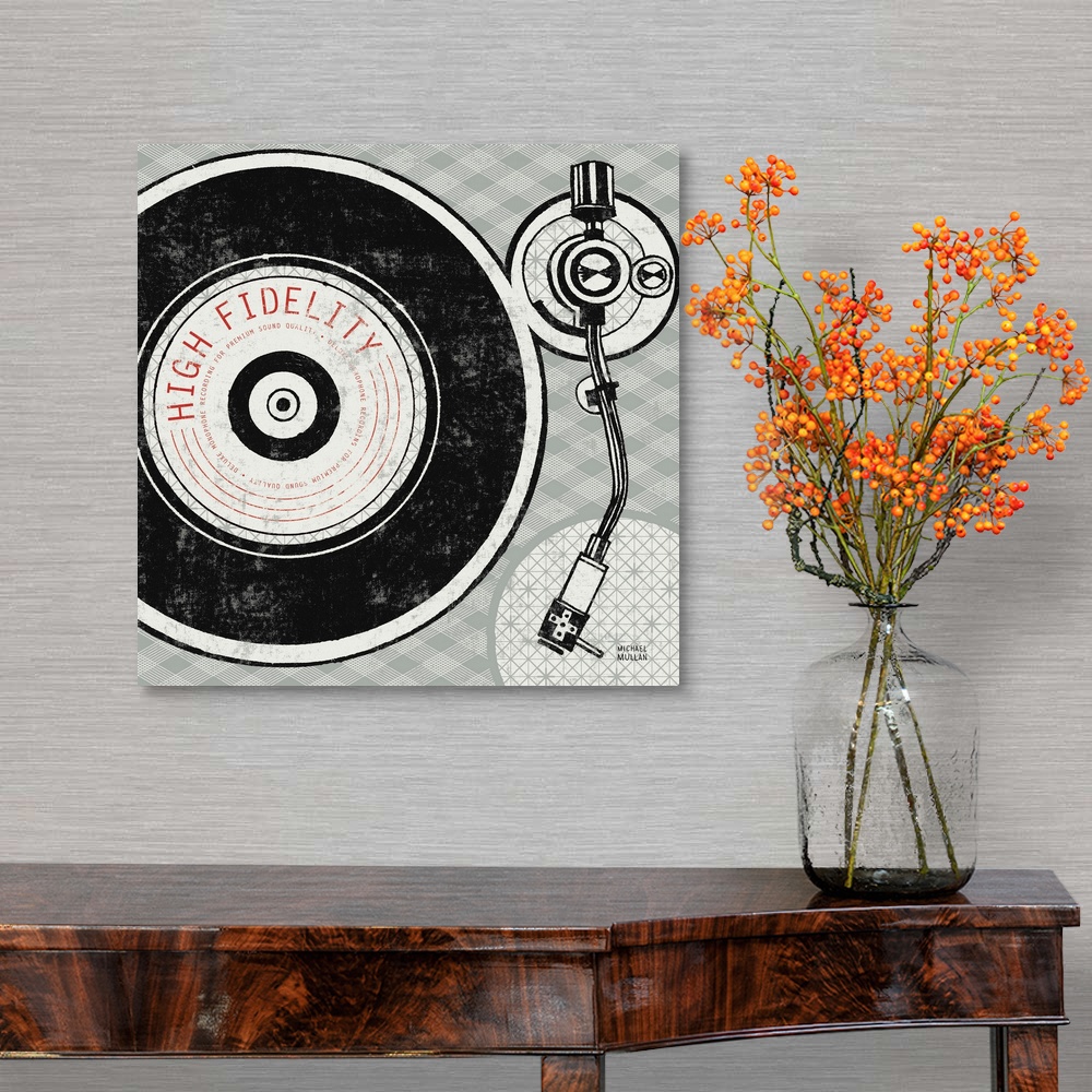 Vintage Analog Record Player Canvas Wall Art Print, Music Home Decor | eBay