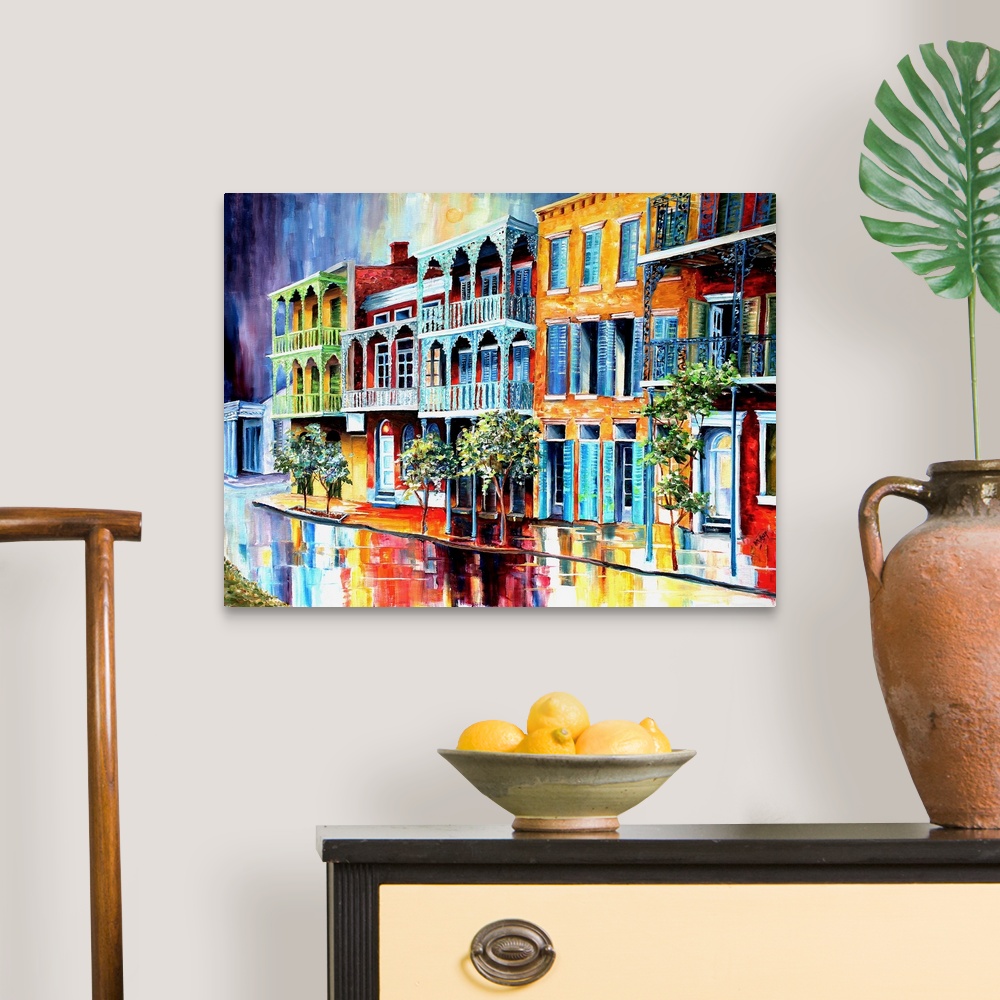 Rain in Old New Orleans Canvas Wall Art Print, New Orleans Home Decor ...