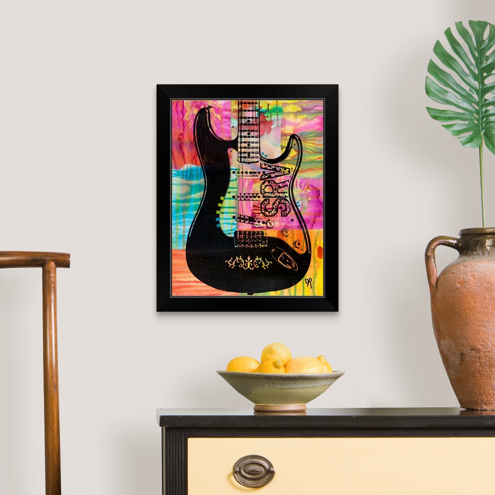 SRV Guitar Black Framed Art Print | eBay