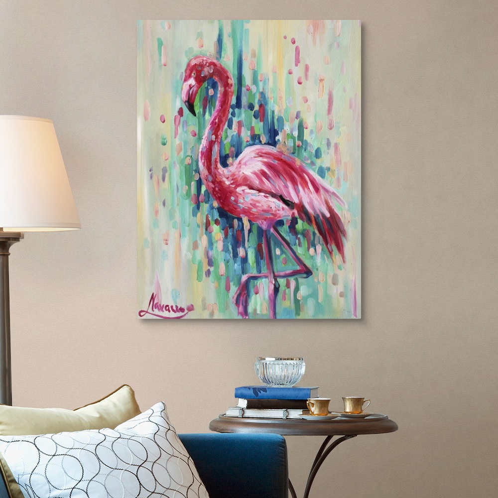 Flamingo Pose Canvas Wall Art Print, Flamingo Home Decor | eBay