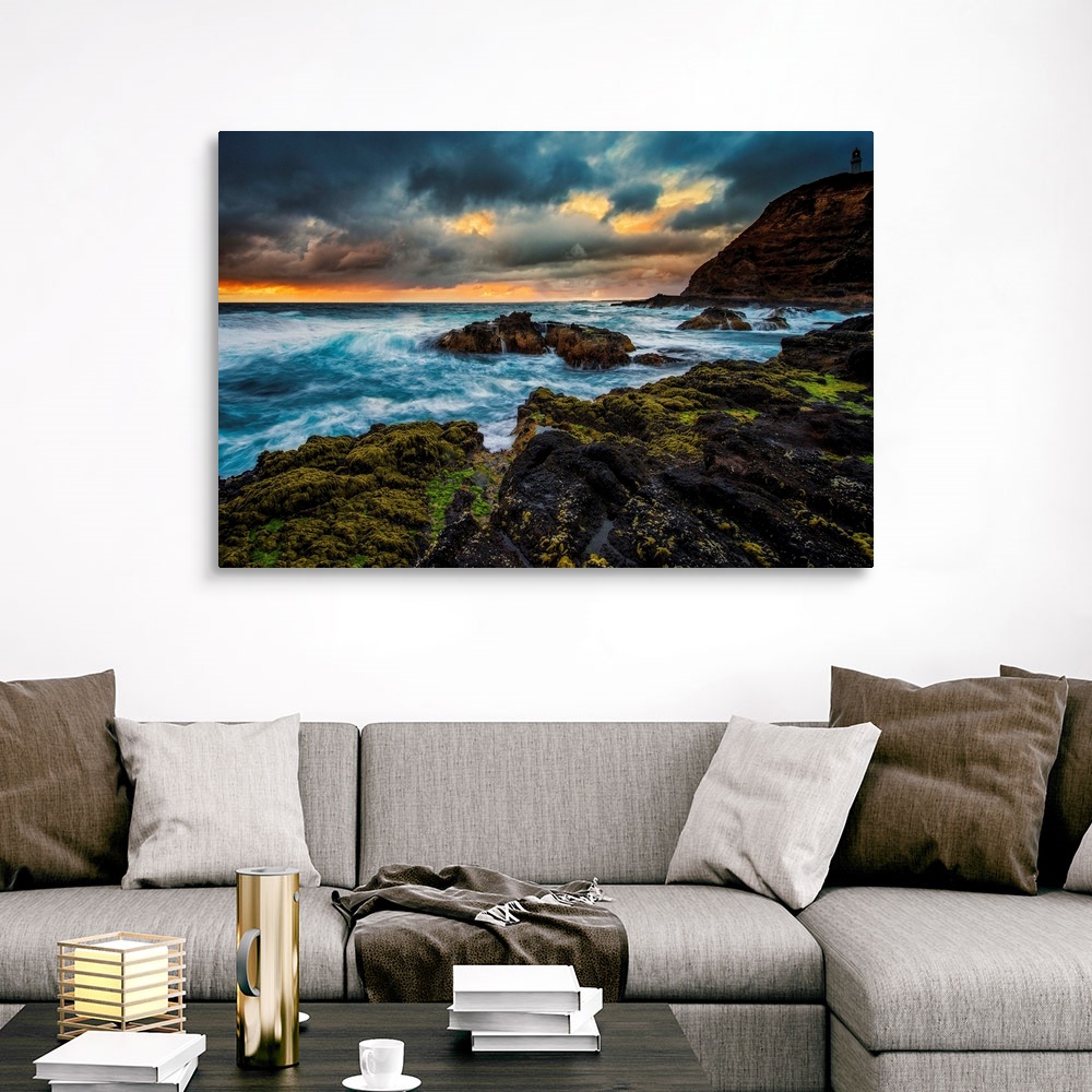 Rocky coastline sunset Canvas Art Print | eBay