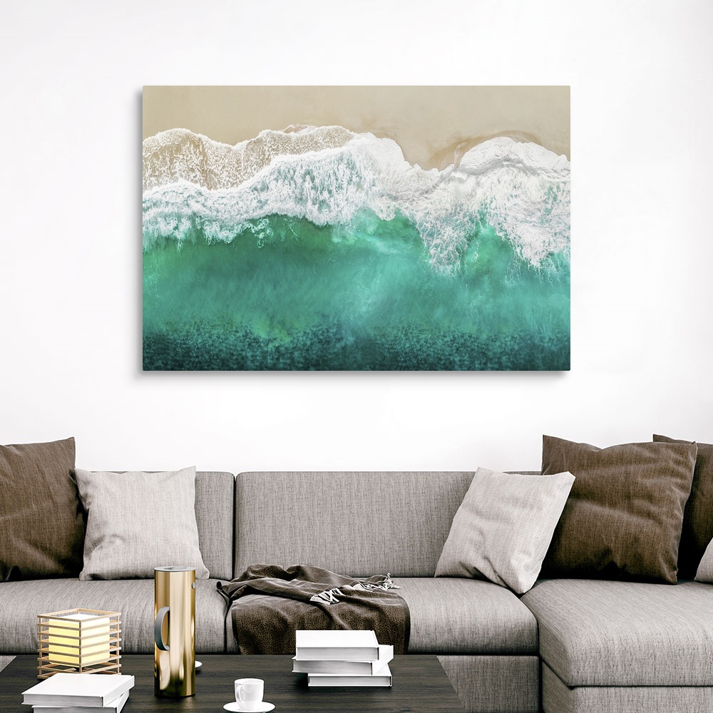 Teal Ocean Waves From Above I Canvas Art Print | eBay