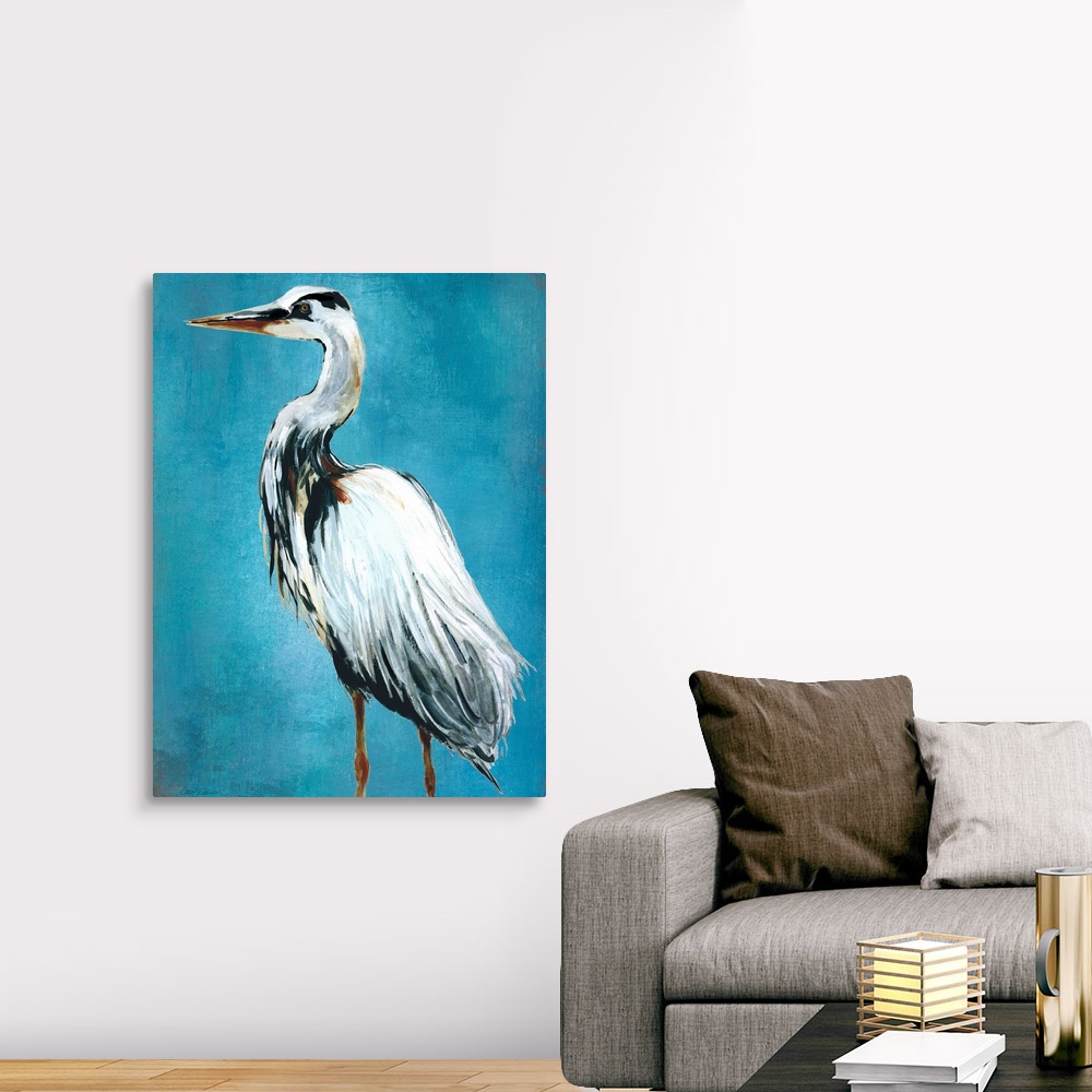Great Blue Heron II Canvas Wall Art Print, Bird Home Decor | eBay