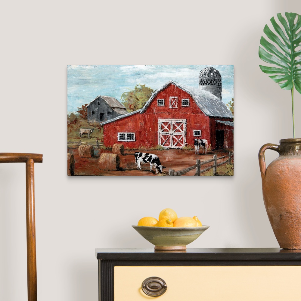 Red Country Barn Canvas Art Print | eBay