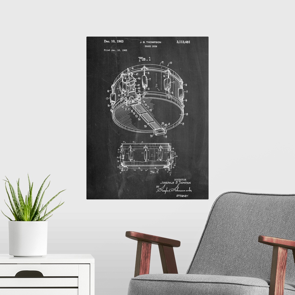 Download Thompson Snare Drum Poster Art Print, Blueprint Home Decor ...