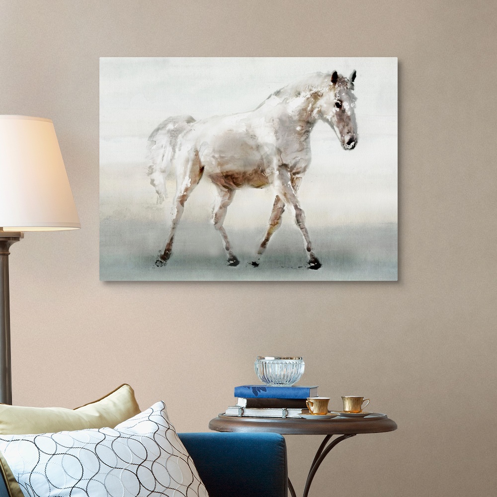 White Horse Canvas Wall Art Print, Horse Home Decor | eBay