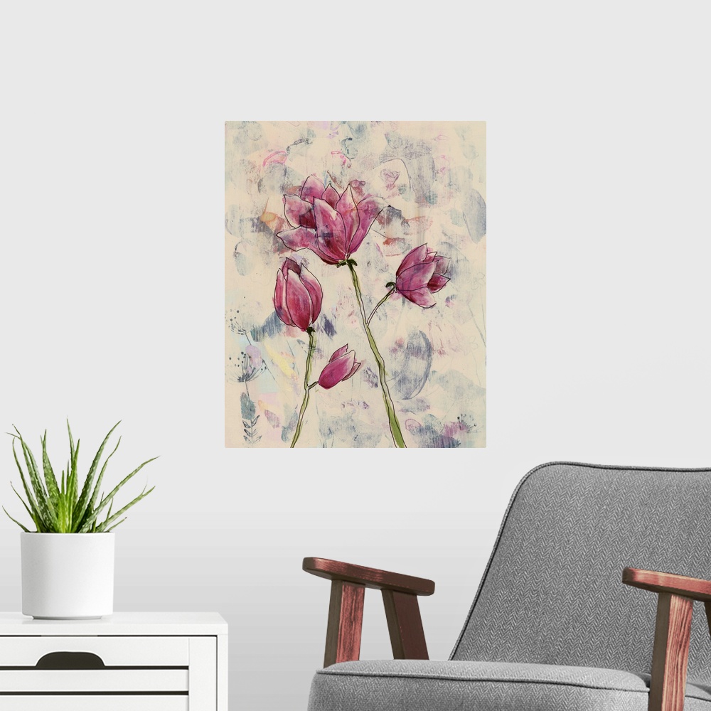 Tulip Poster Art Decor Rosa Blume | Home Print, eBay I