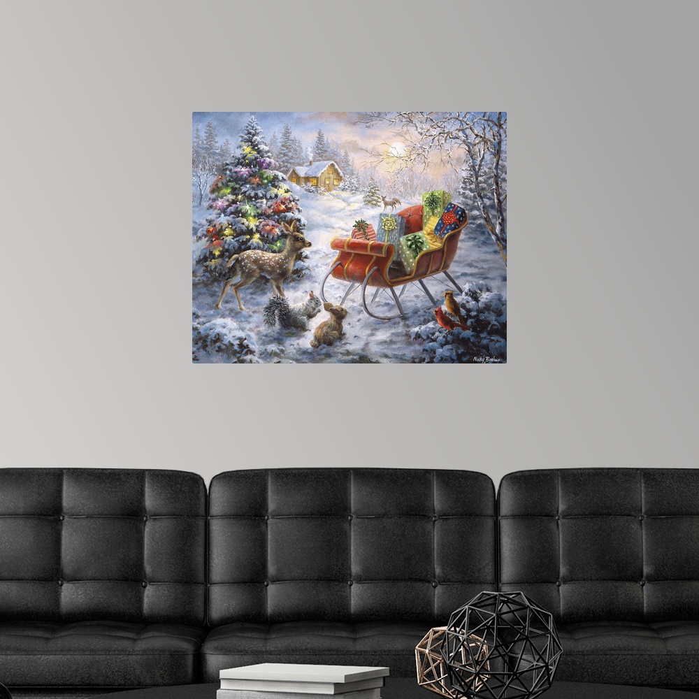 Tis The Night Before Xmas Poster Art Print, Christmas Home Decor | eBay