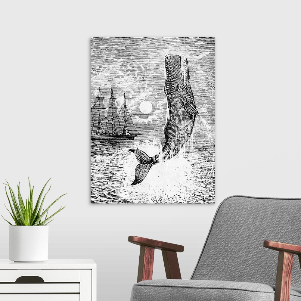 Melville: Moby Dick | Large Solid-Faced Canvas Wall Art Print | Great Big Canvas