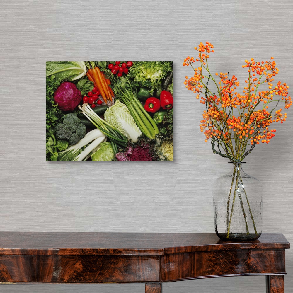 Mixed Vegetables and Produce Canvas Wall Art Print, Agriculture Home ...