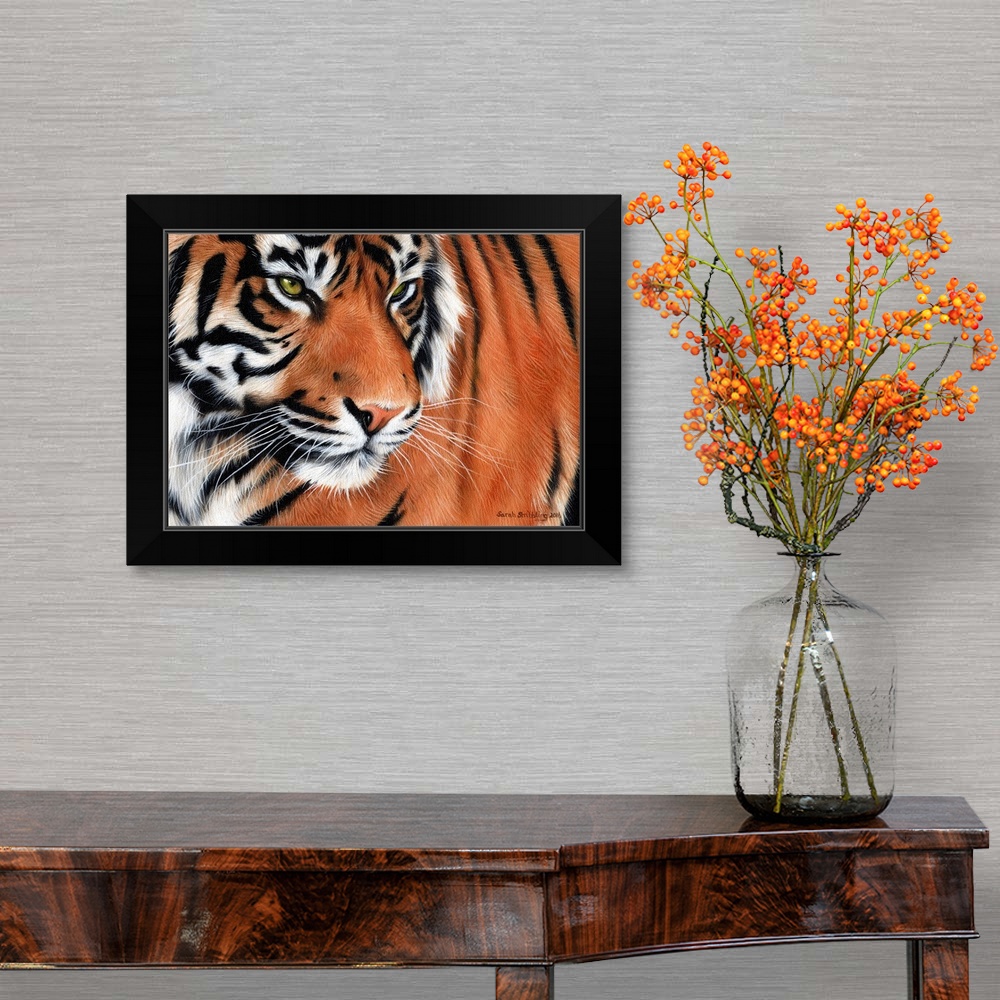 Siberian Tiger Portrait Black Framed Wall Art Print, Tiger Home Decor ...
