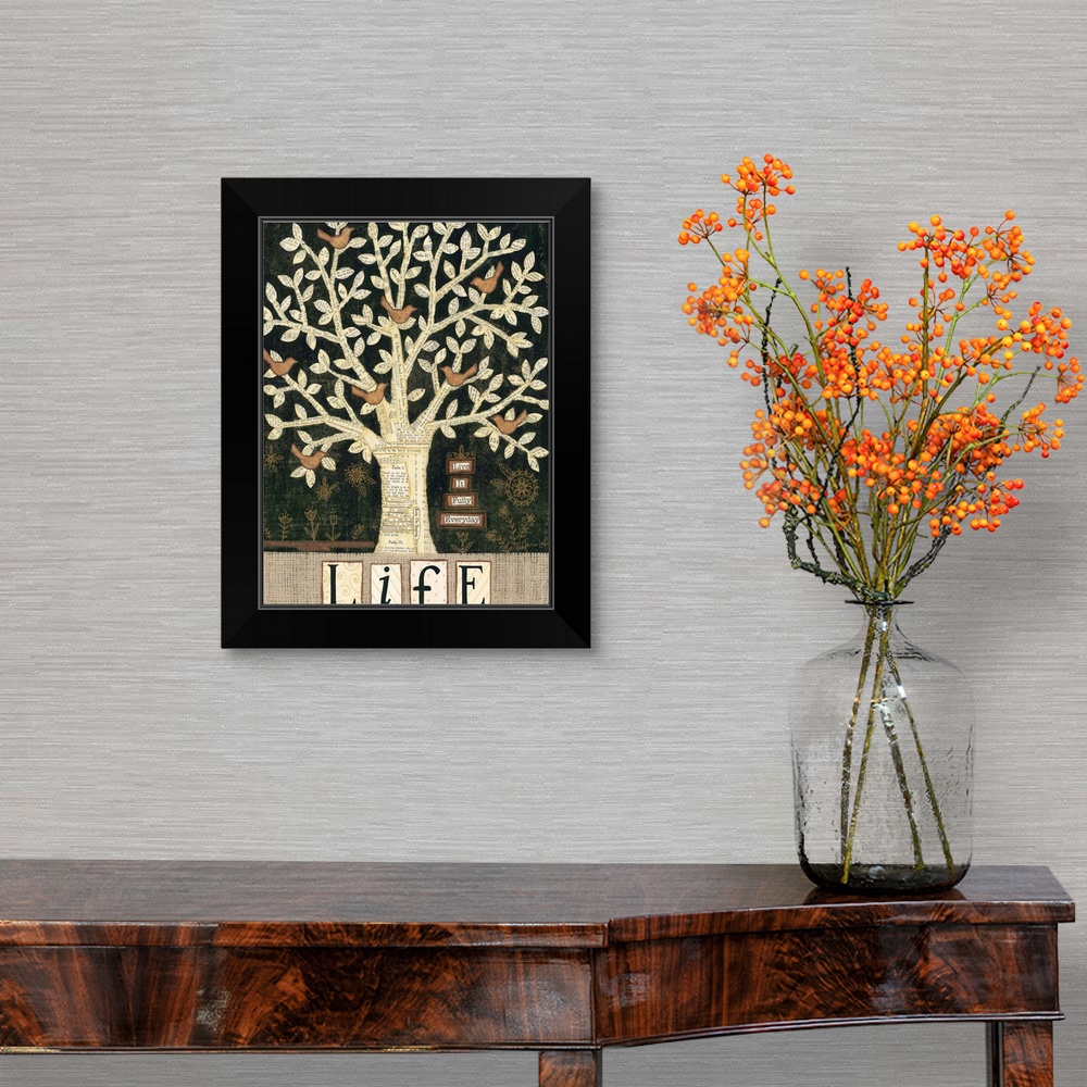 Tree of Life Black Framed Wall Art Print, Tree Home Decor | eBay