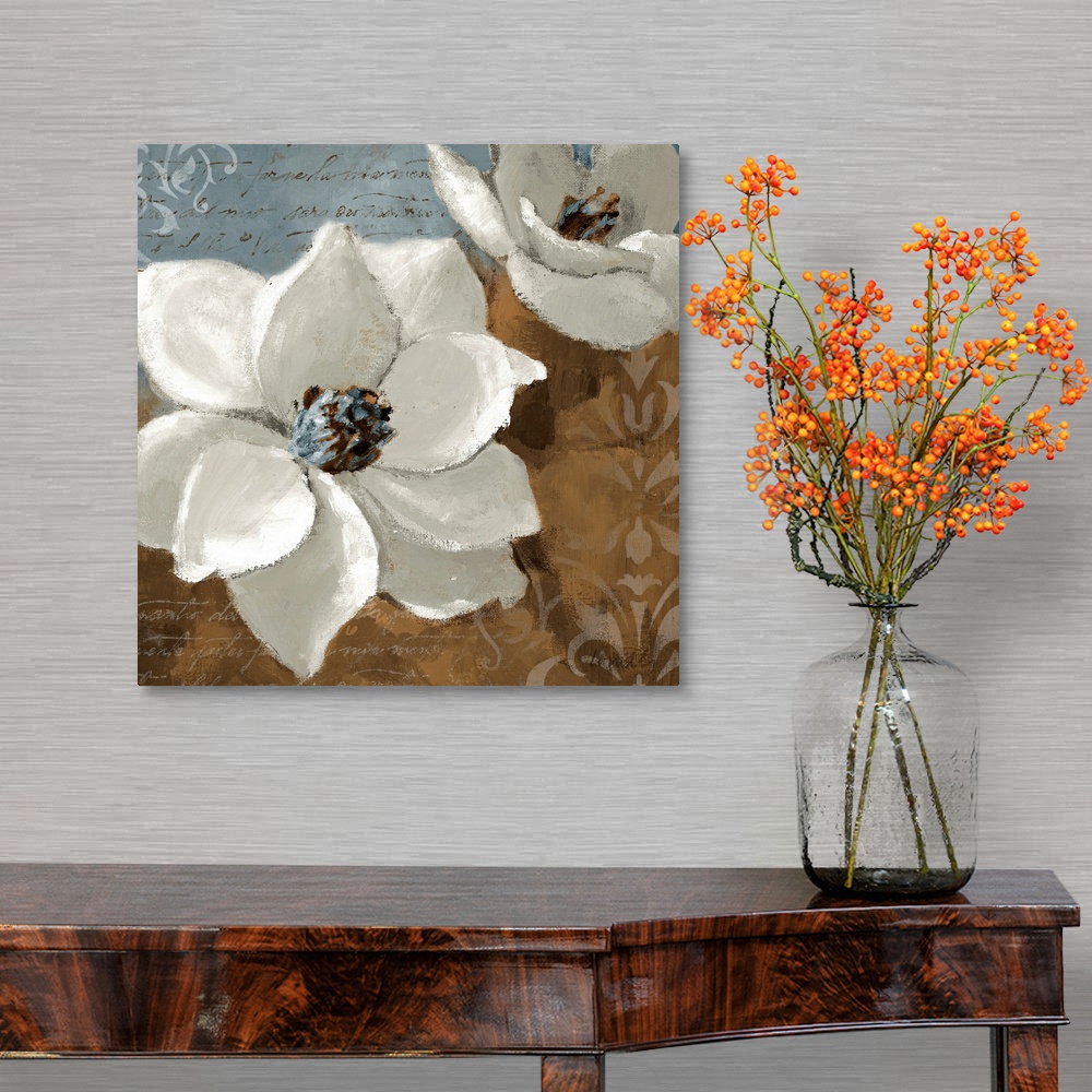 White Magnolias I Canvas Wall Art Print, Magnolia Home Decor | eBay