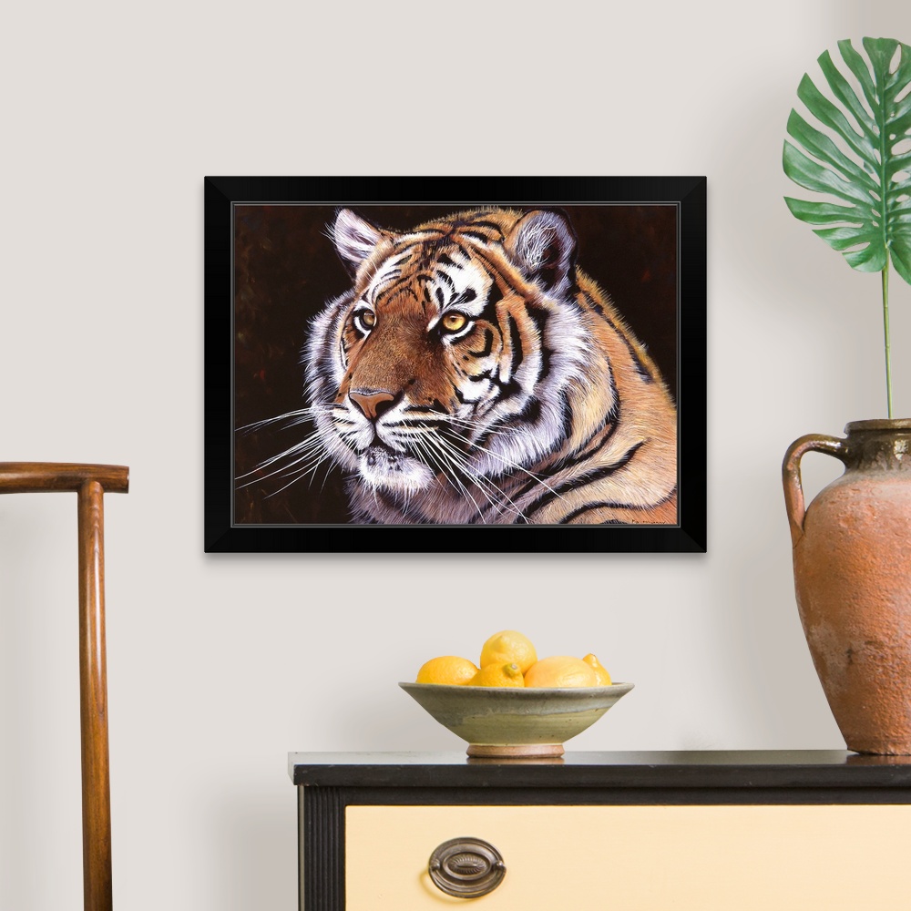 Bengal Tiger Black Framed Wall Art Print, Tiger Home Decor | eBay