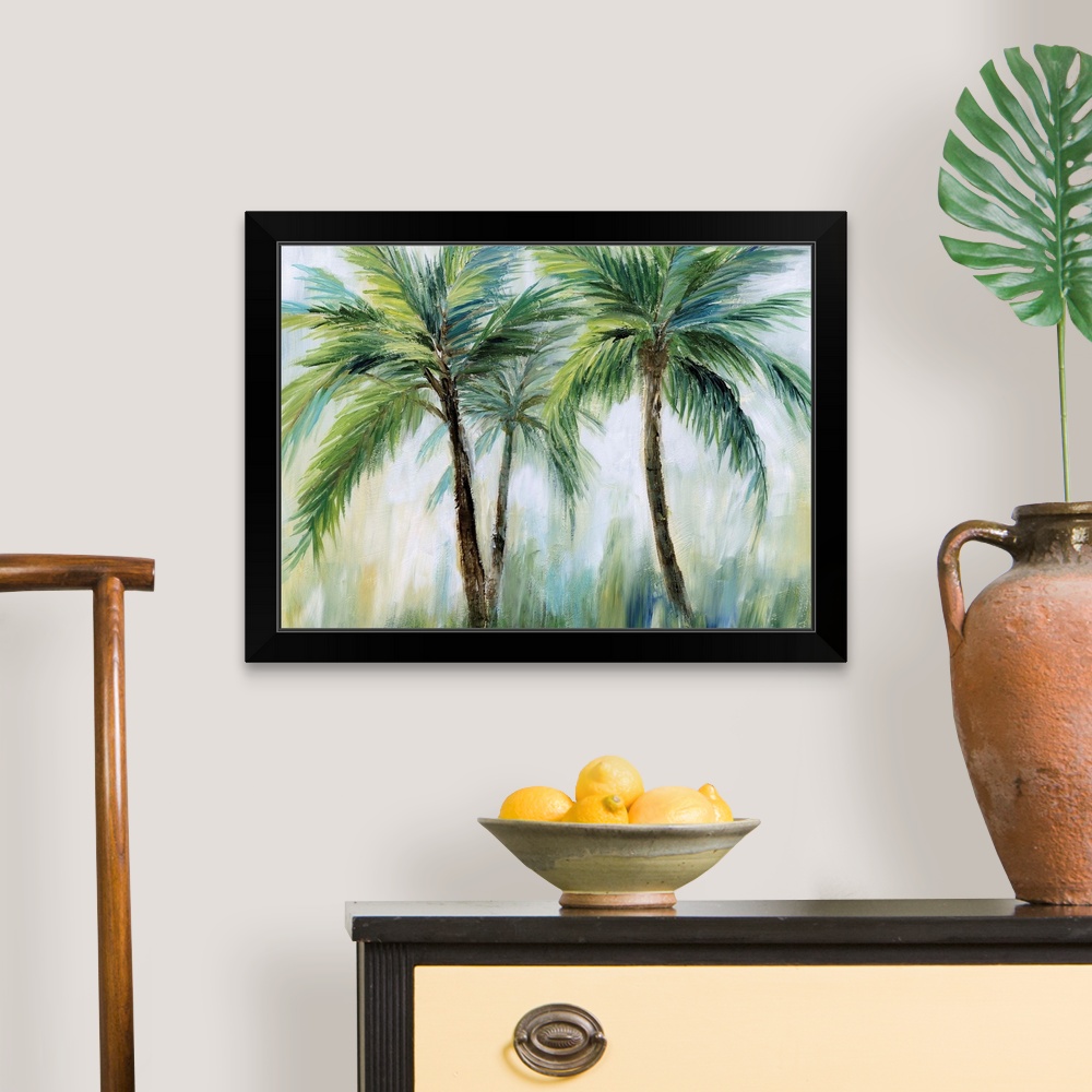 Palm Sensation Black Framed Wall Art Print, Palm Tree Home Decor | eBay
