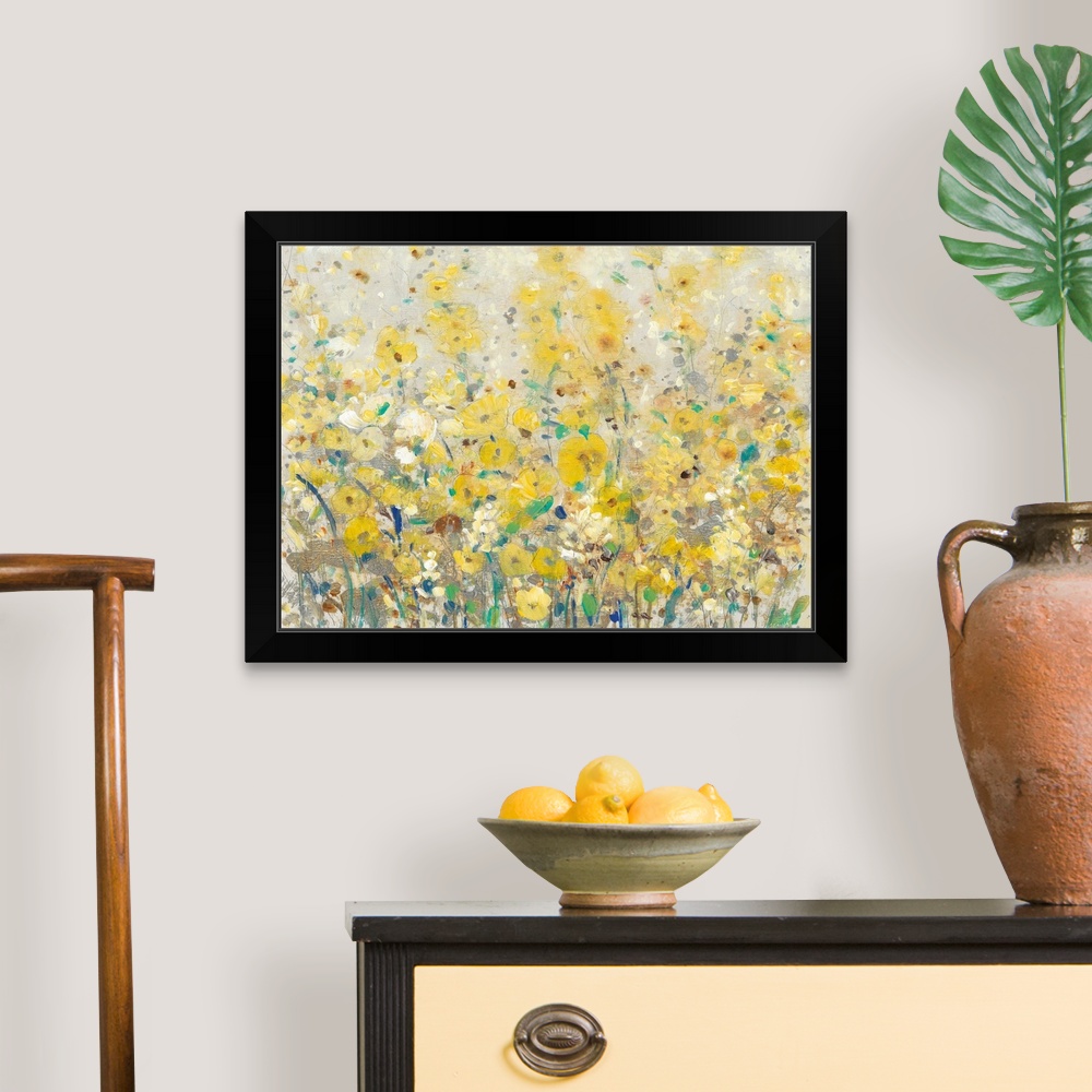 Cheerful Garden I Black Framed Wall Art Print, Floral Home Decor | eBay