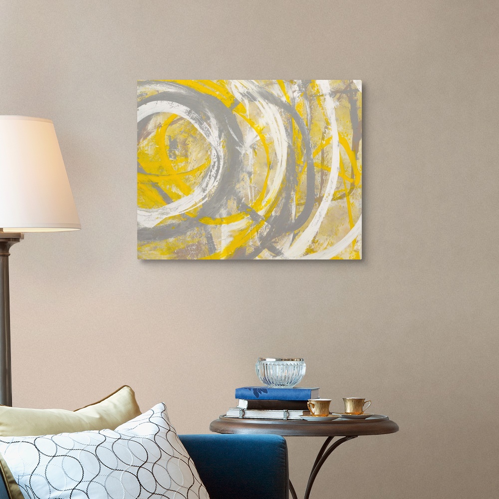 Yellow Aura Canvas Wall Art Print, Home Decor