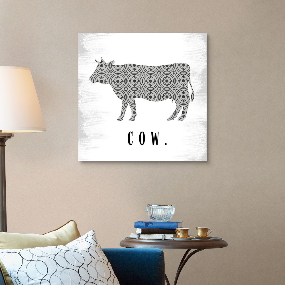 Cow Pattern Canvas Wall Art Print, Cow Home Decor | eBay