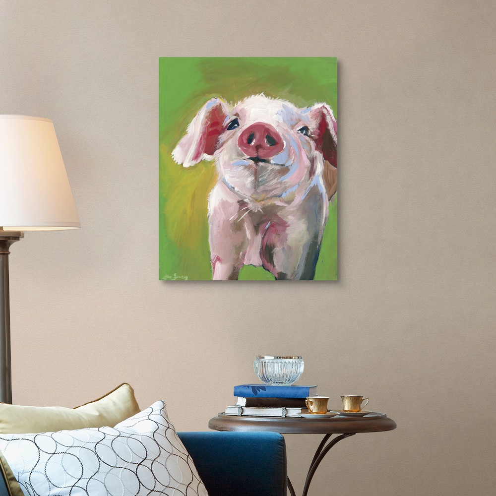 Pig Canvas Wall Art Print Wildlife Home Decor Ebay