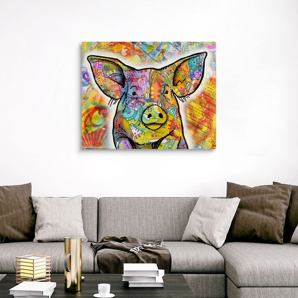 The Pig Canvas Wall Art Print, Wildlife Home Decor | eBay