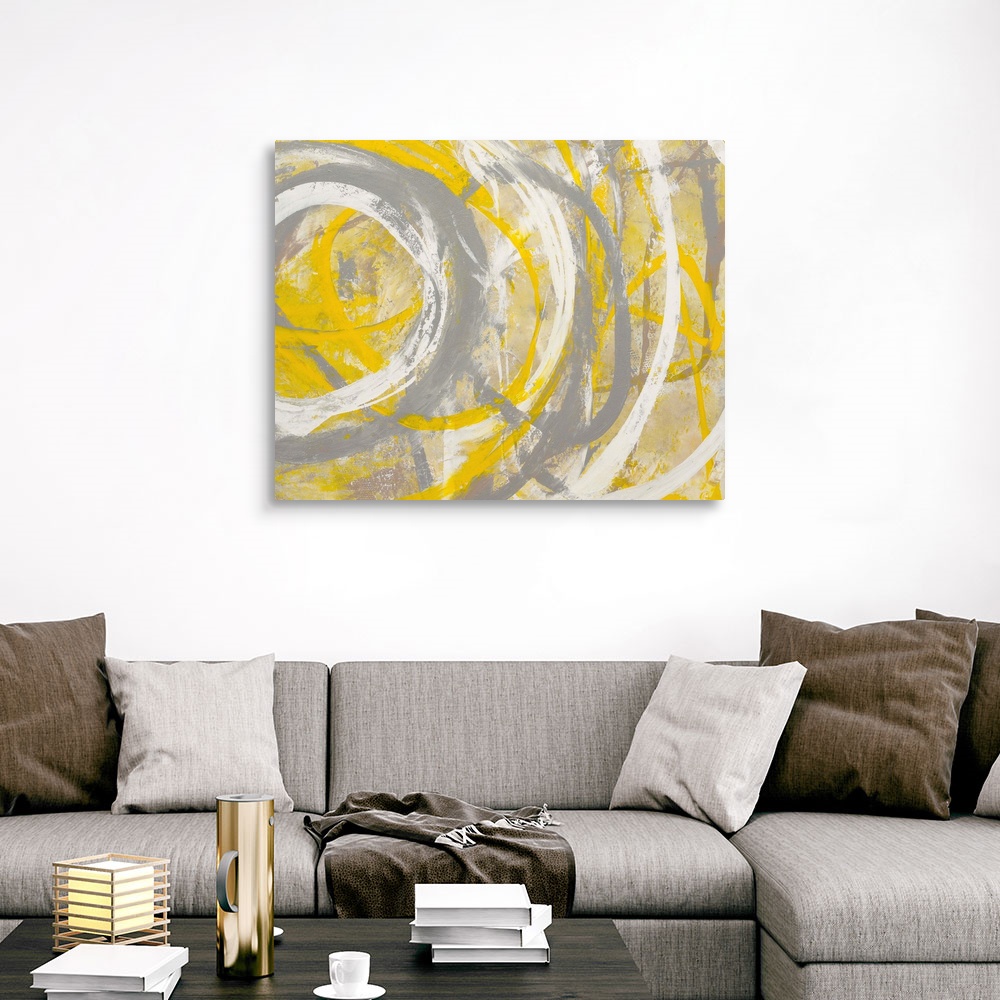 Yellow Aura Canvas Wall Art Print, Home Decor