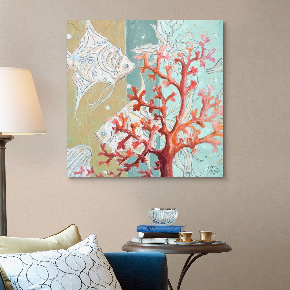 Coral Reef I Canvas Wall Art Print, Coral Home Decor | eBay