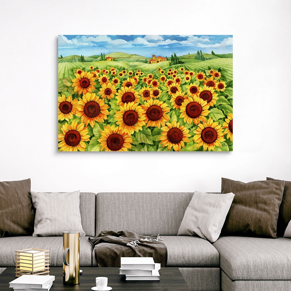 Sunflower Field Canvas Wall Art Print, Sunflower Home Decor | eBay