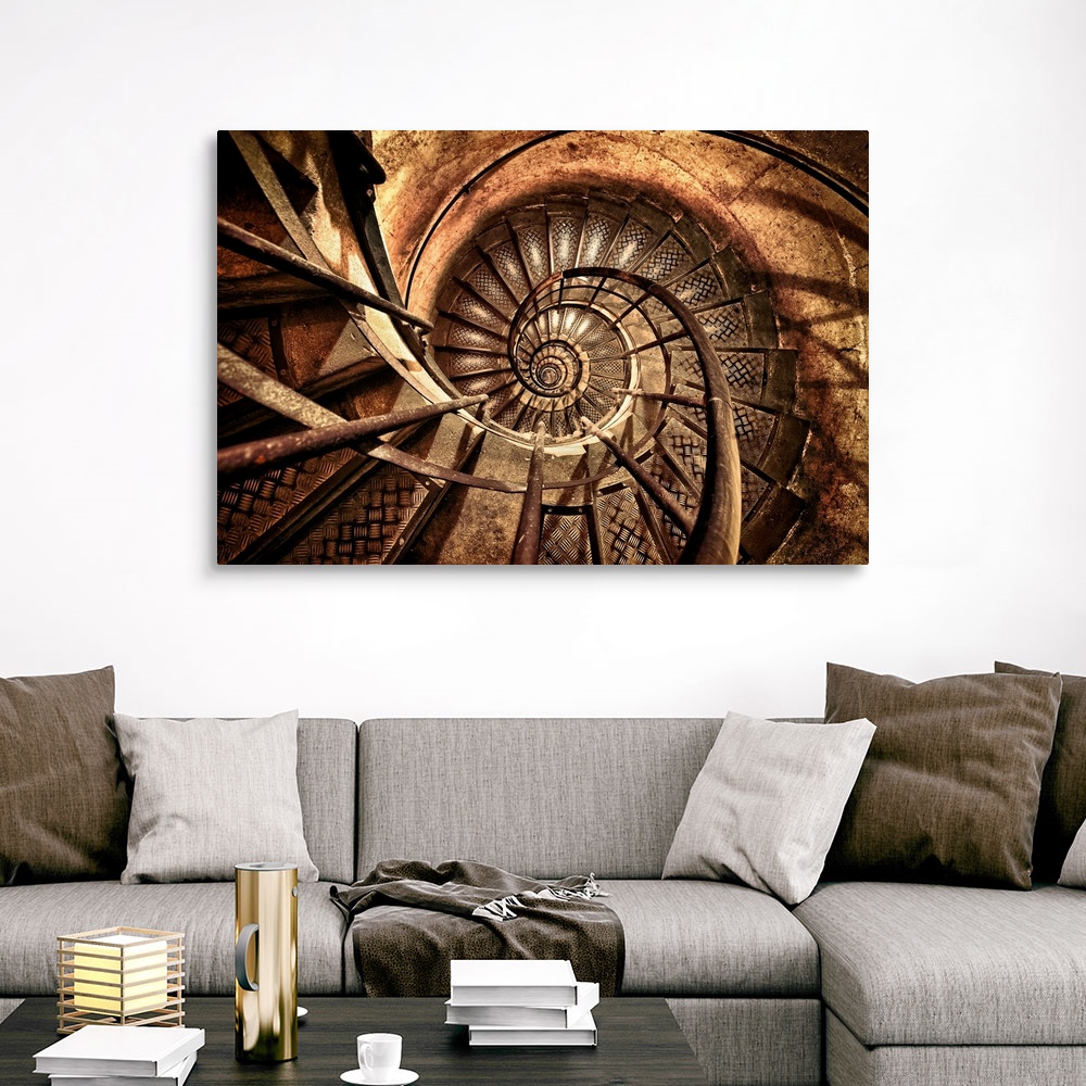 Old Spiral Stairwell in Paris, France Canvas Wall Art Print, Paris Home ...