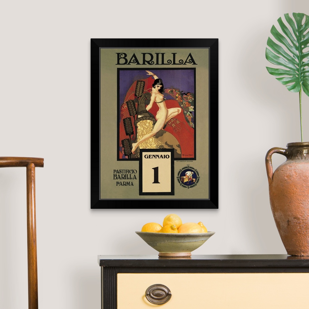 Barilla Vintage Pasta Advertisement Black Framed Wall