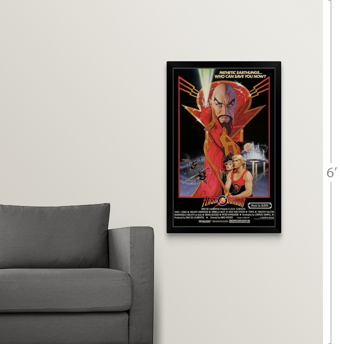 Flash Gordon - Movie Poster Black Framed Wall Art Print, Movie Home Decor