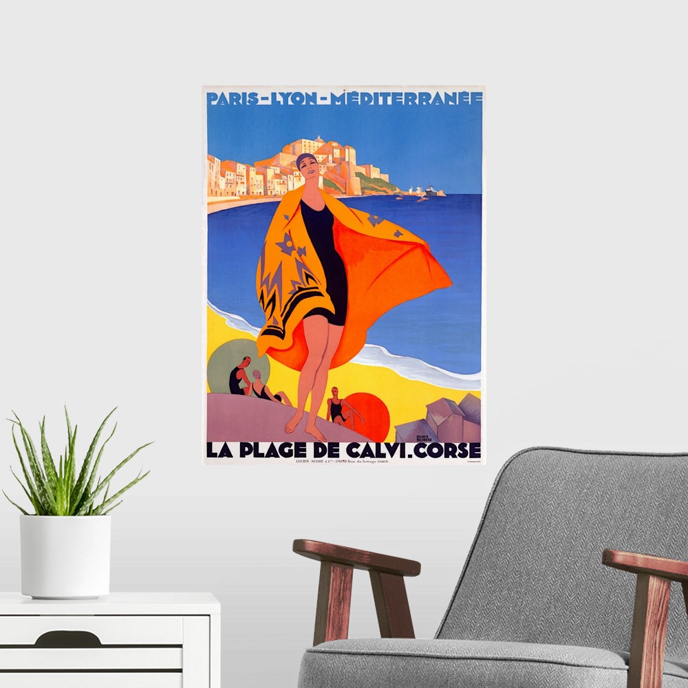 Download La Plage De Calvi Corse Vintage Poster Art Print Coastal Home Decor For iPhone Get Wallpaper La Plage De Calvi Corse Vintage Poster Art Print Coastal Home Decor Desktop Wallpaper