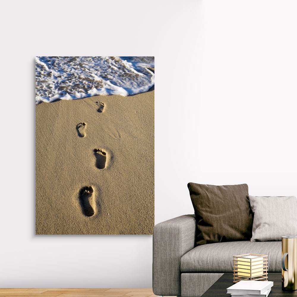 Footprints In The Sand Canvas Wall Art Print, Christianity Home Decor ...
