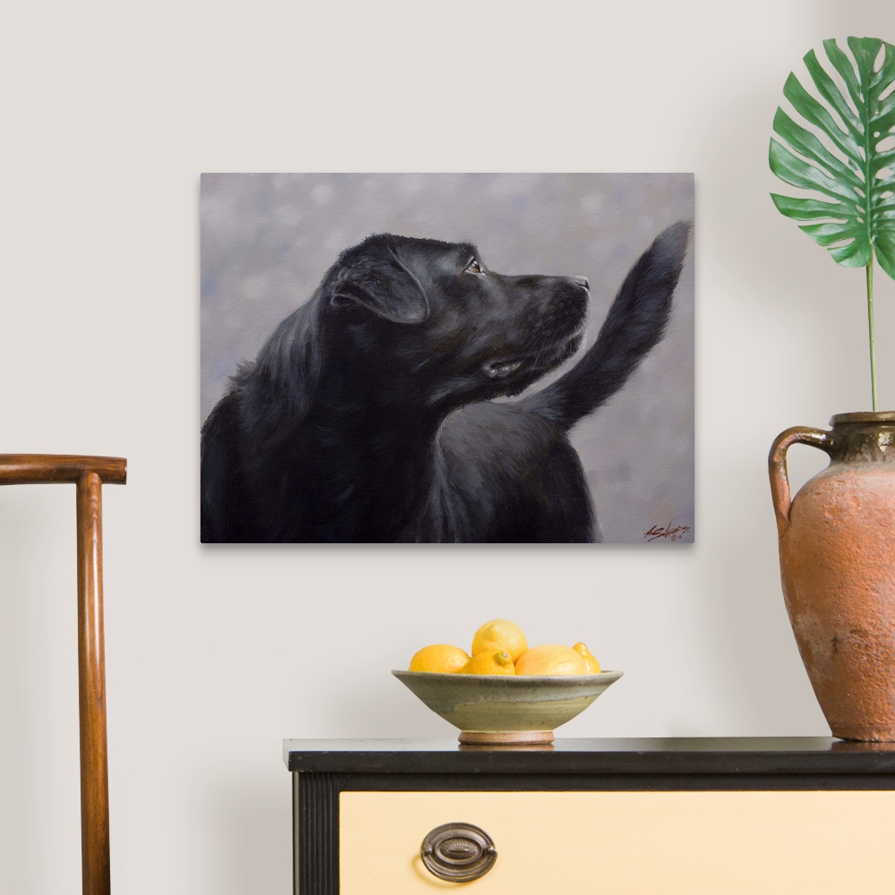 Black Labrador Retriever Canvas Wall Art Print, Dog Home Decor | eBay