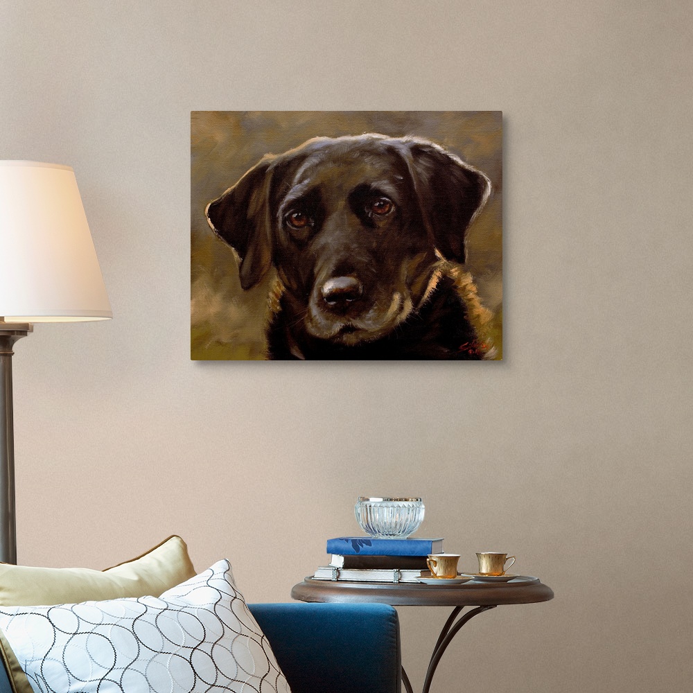 Chocolate Lab Canvas Wall Art Print, Dog Home Decor | eBay