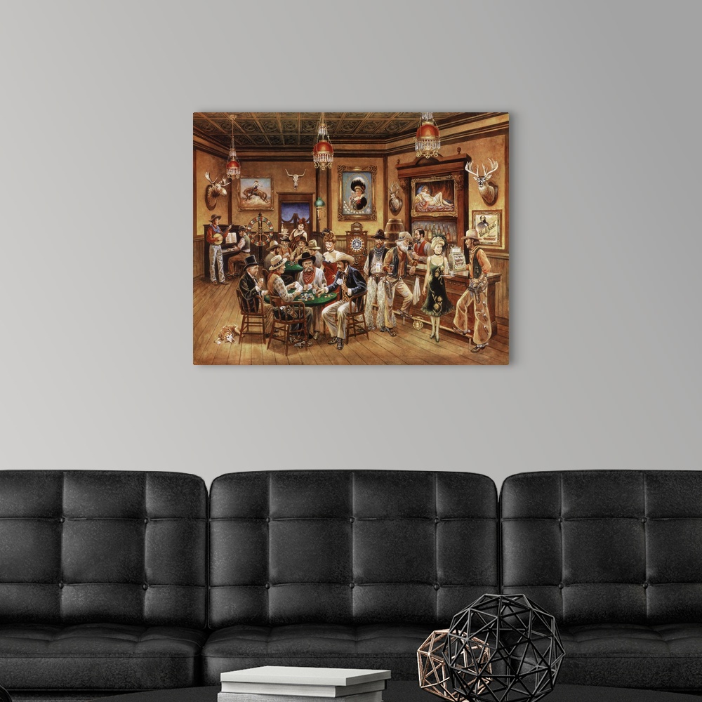 Western Saloon Canvas Wall Art Print, Country & Western Home Decor