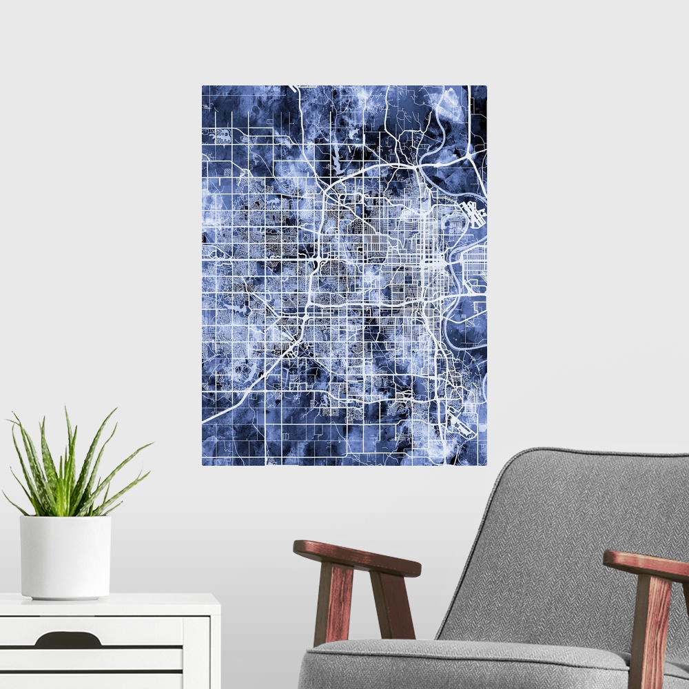 Omaha Nebraska City Map Poster Art Print, Map Home Decor ...